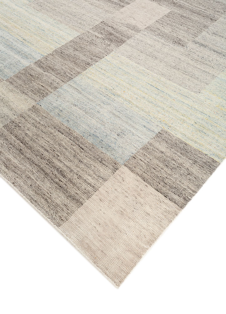 blythe beige and brown wool hand knotted Rug - FloorShot
