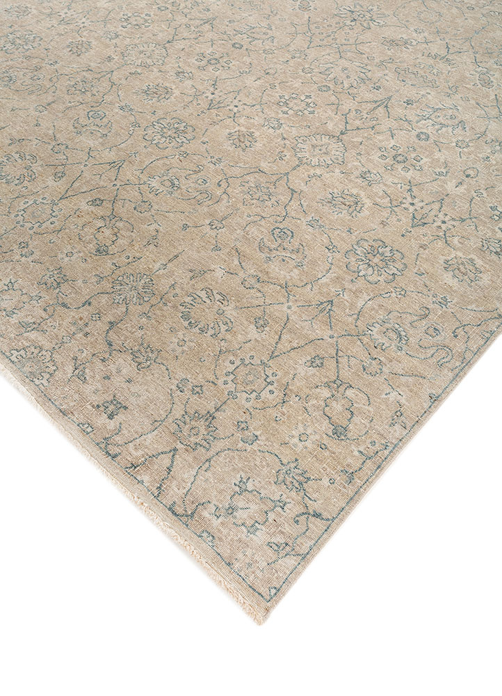 erbe beige and brown wool hand knotted Rug - FloorShot