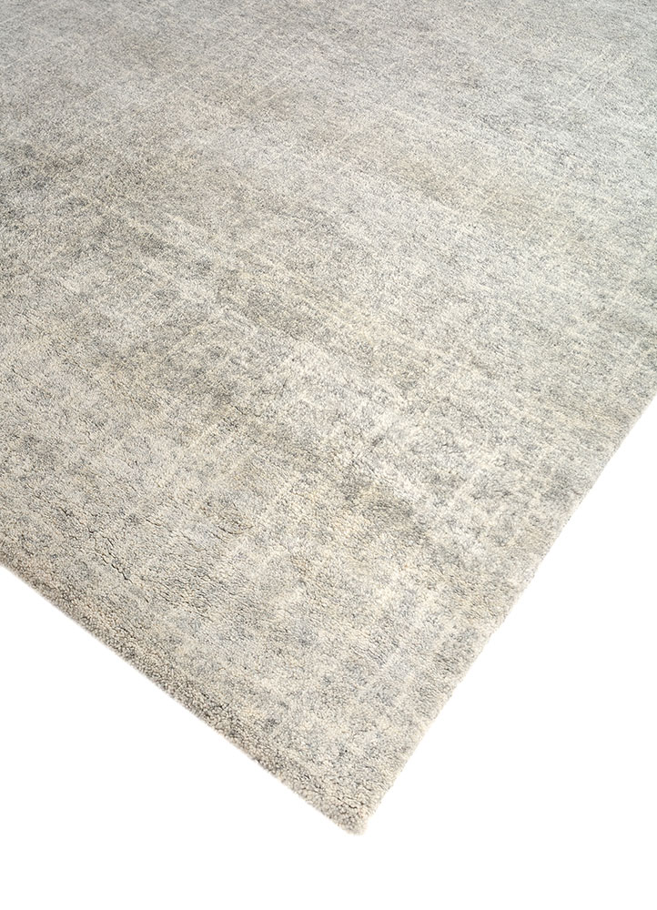 entropy grey and black wool hand knotted Rug - FloorShot