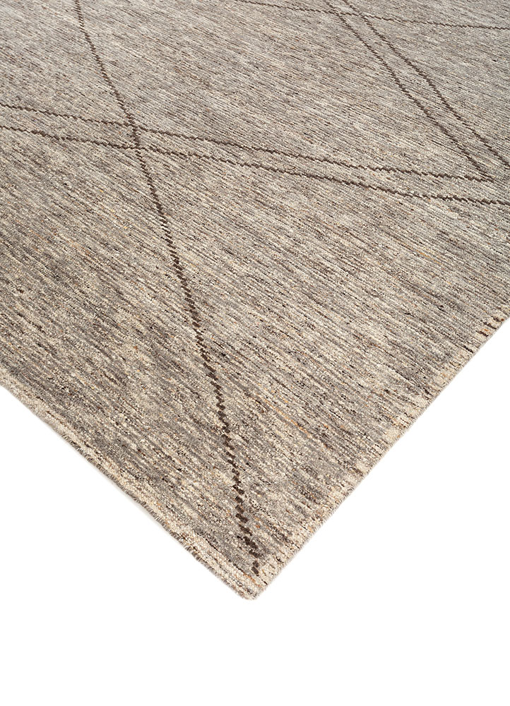 zuri beige and brown wool hand knotted Rug - FloorShot