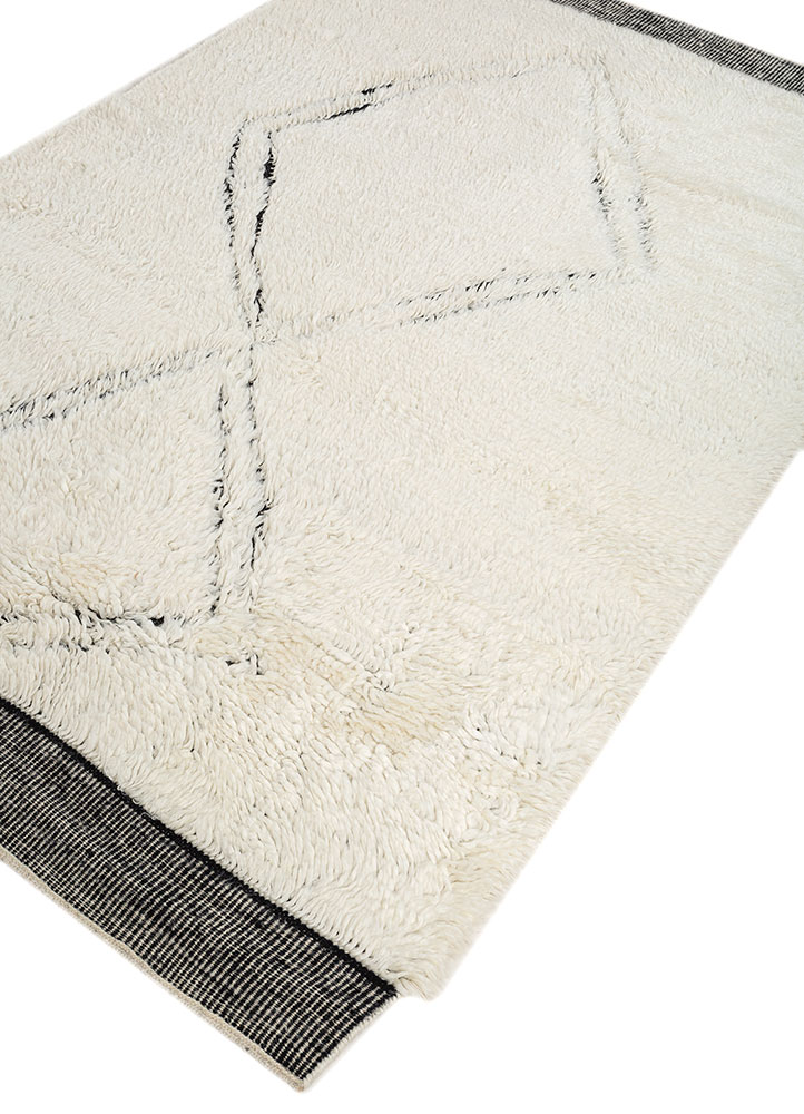 zuri ivory wool hand knotted Rug - FloorShot