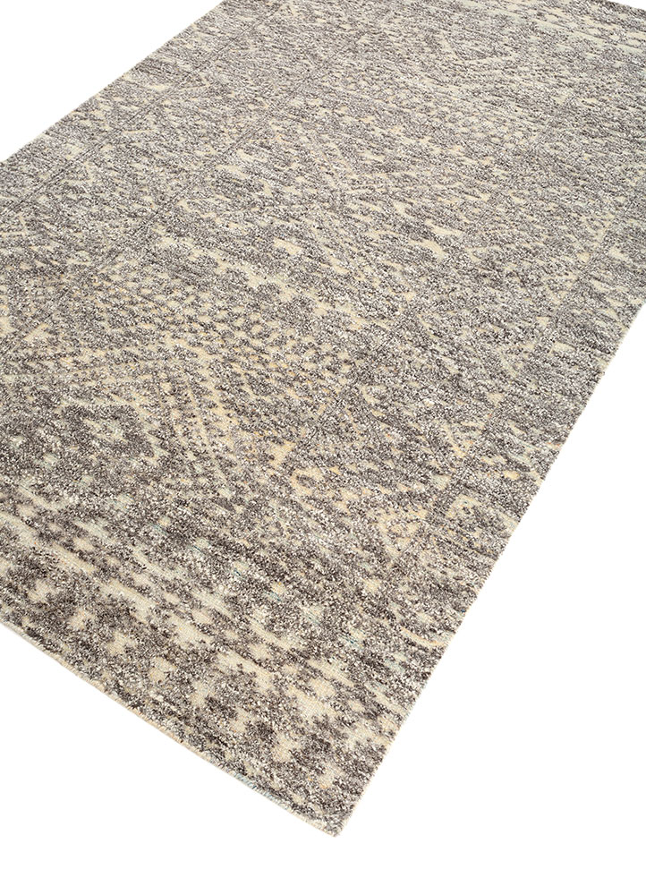 manifest beige and brown wool hand knotted Rug - FloorShot