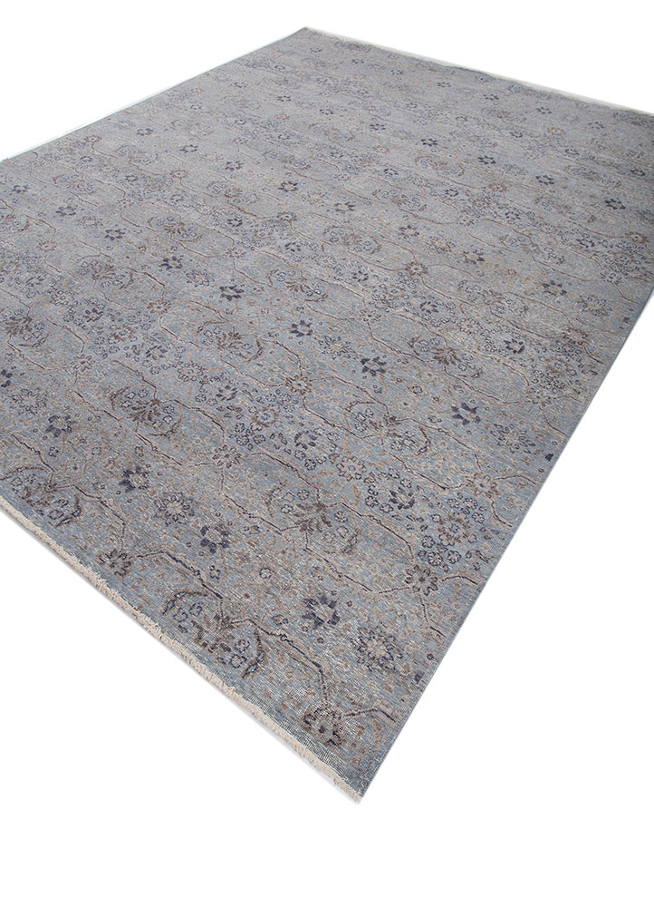 erbe blue wool hand knotted Rug - FloorShot