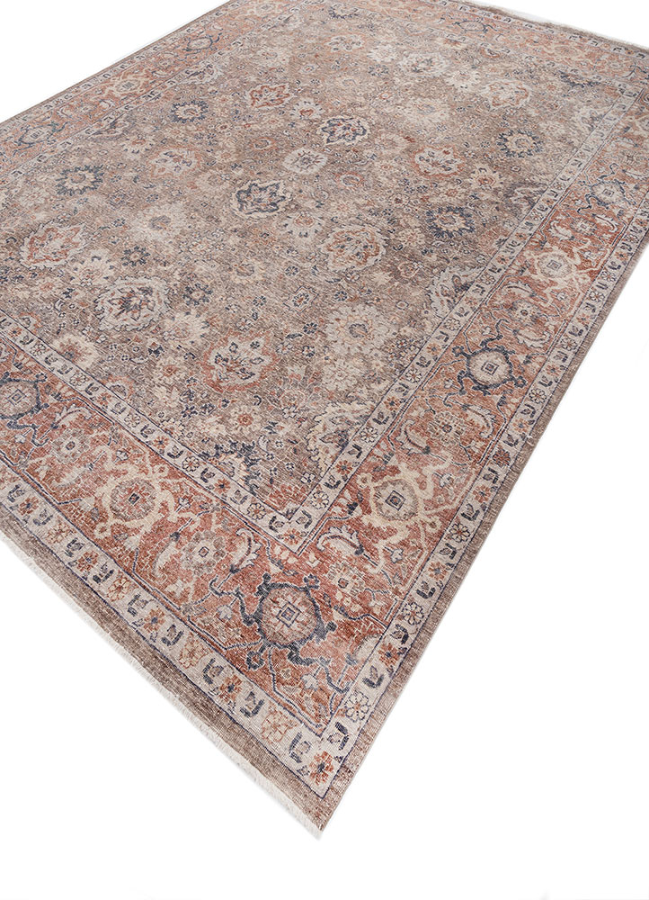 erbe beige and brown wool hand knotted Rug - FloorShot