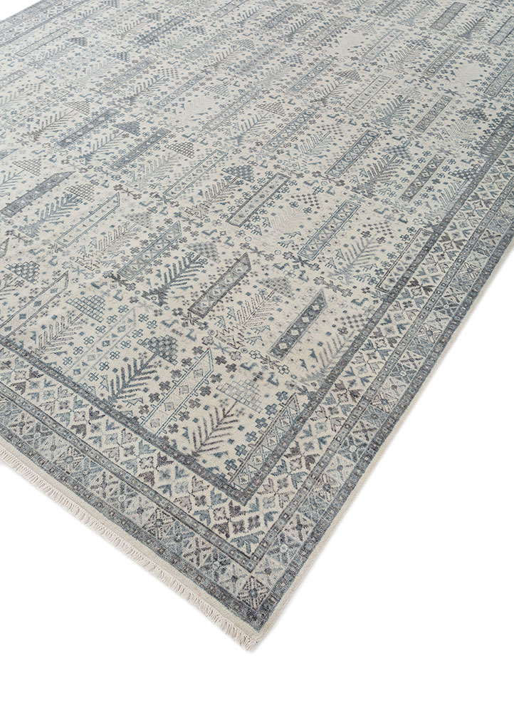 erbe blue wool hand knotted Rug - FloorShot