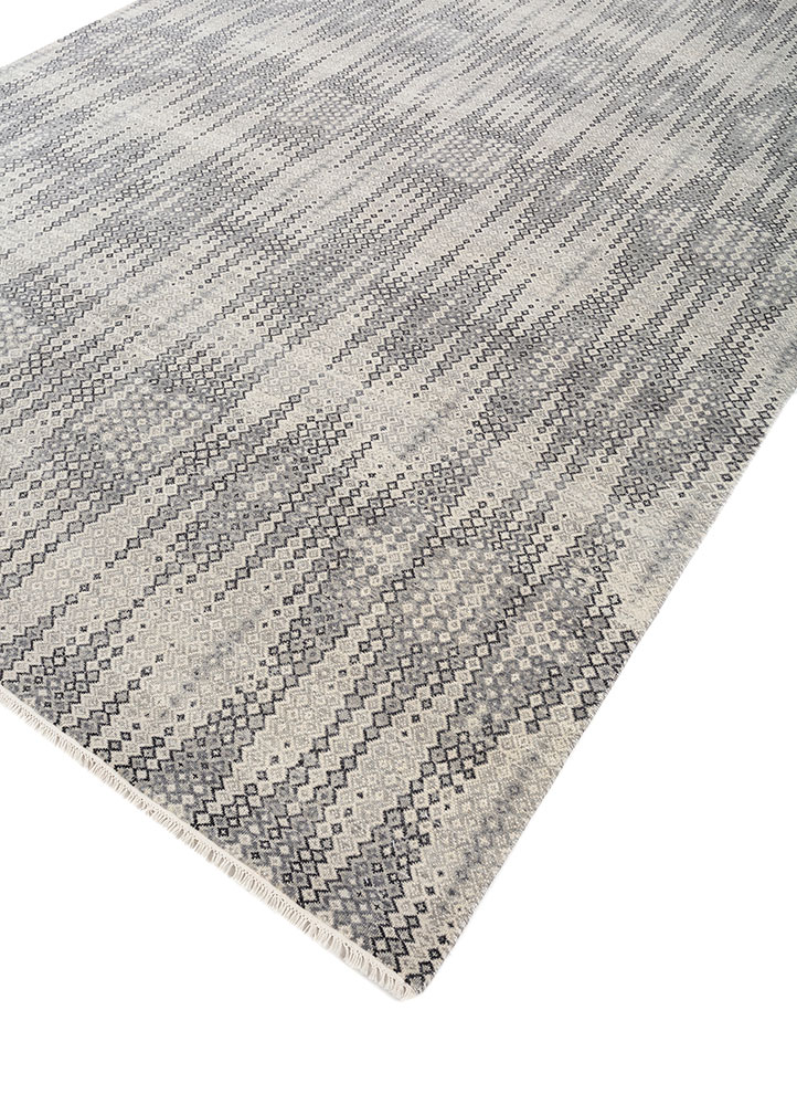 kairos blue wool hand knotted Rug - FloorShot