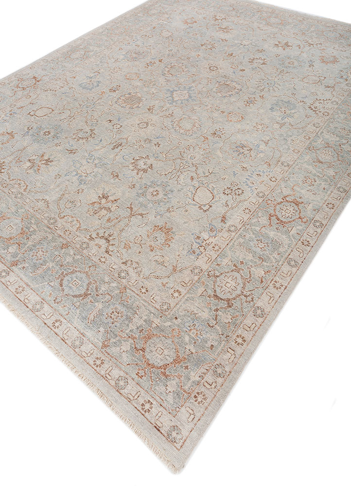 erbe blue wool hand knotted Rug - FloorShot