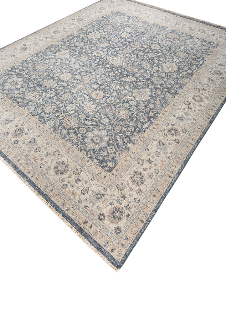 erbe blue wool hand knotted Rug - FloorShot