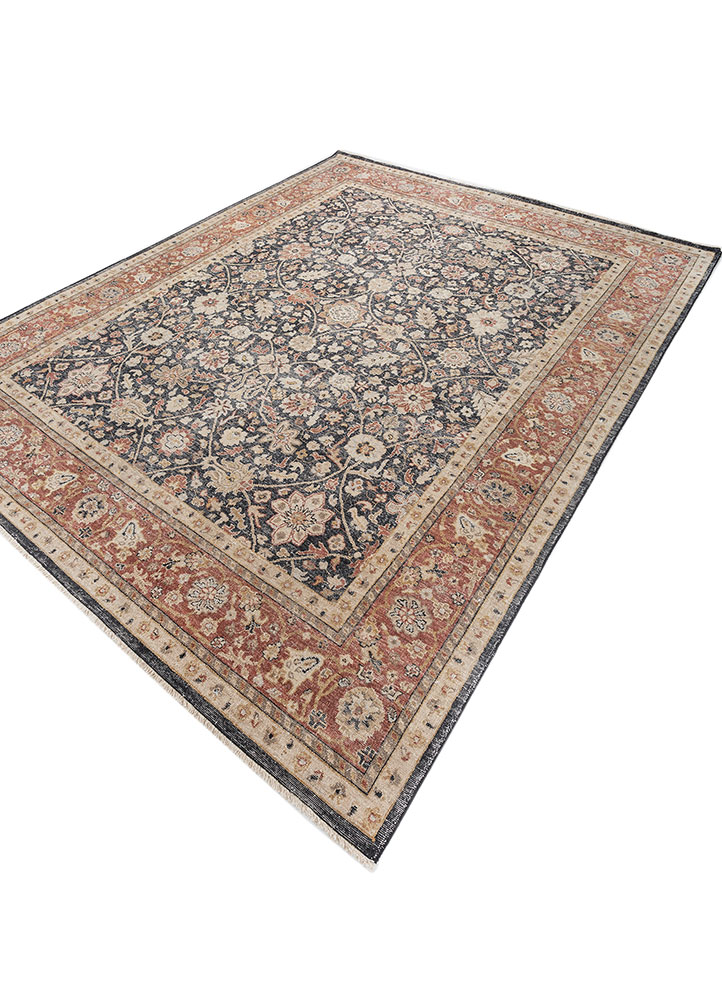 erbe grey and black wool hand knotted Rug - FloorShot