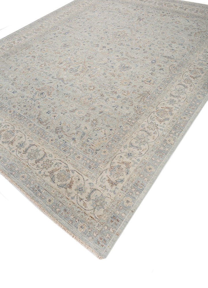 erbe blue wool hand knotted Rug - FloorShot