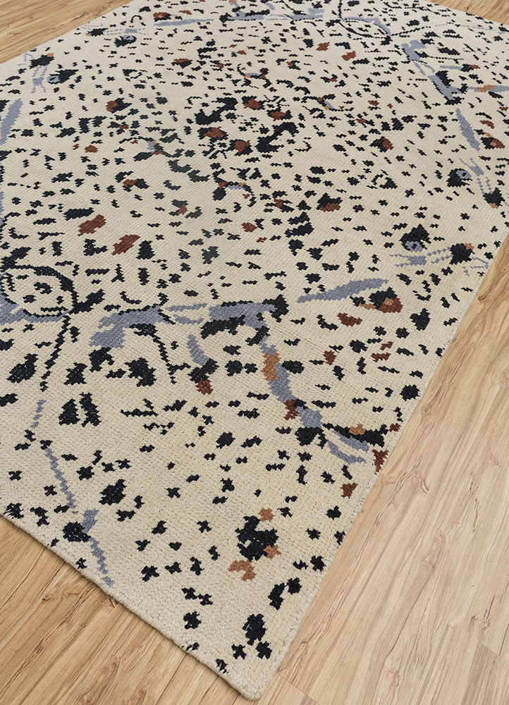 pansy ivory wool hand knotted Rug - FloorShot