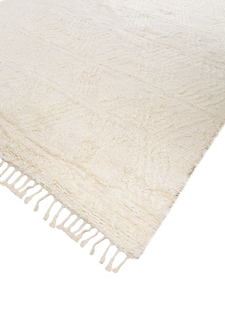 zuri ivory wool hand knotted Rug - FloorShot