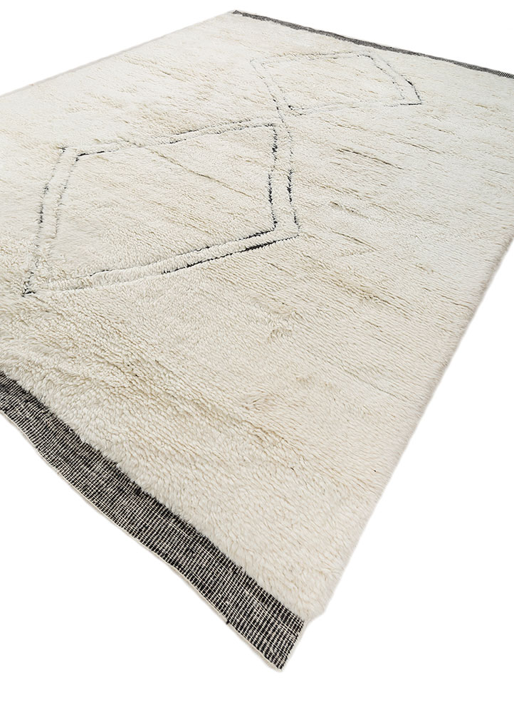 zuri ivory wool hand knotted Rug - FloorShot