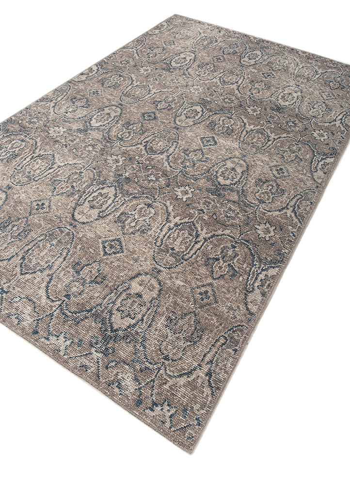 erbe blue wool hand knotted Rug - FloorShot
