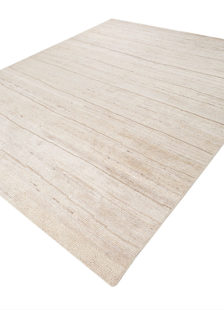 entropy ivory wool hand knotted Rug - FloorShot