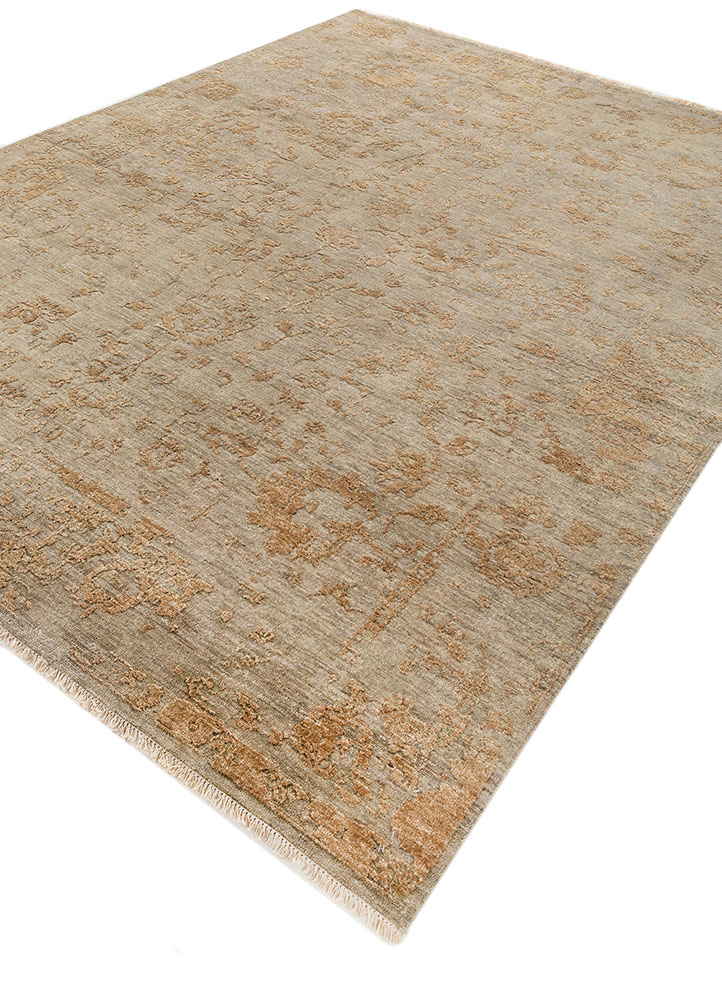 erbe green wool hand knotted Rug - FloorShot