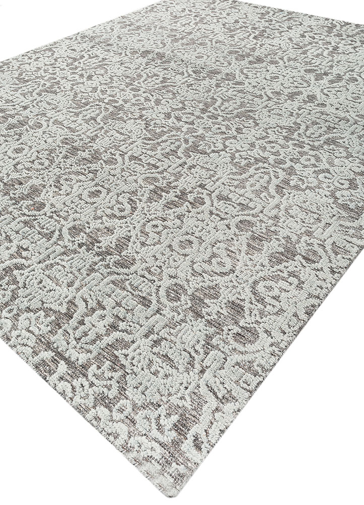 erbe beige and brown wool hand knotted Rug - FloorShot