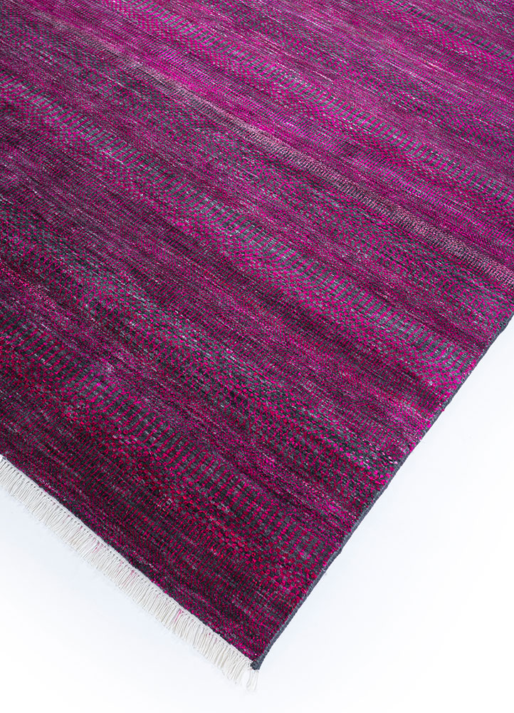 kairos pink and purple wool and silk hand knotted Rug - FloorShot