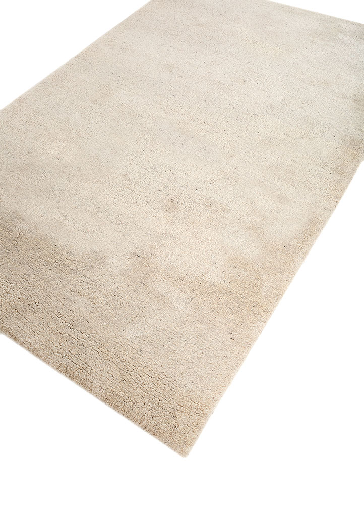 manifest beige and brown wool and silk hand knotted Rug - FloorShot