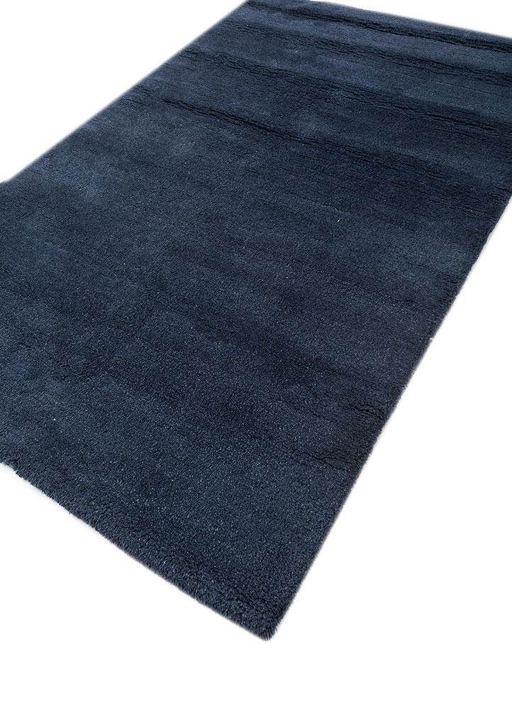 manifest blue wool and silk hand knotted Rug - FloorShot