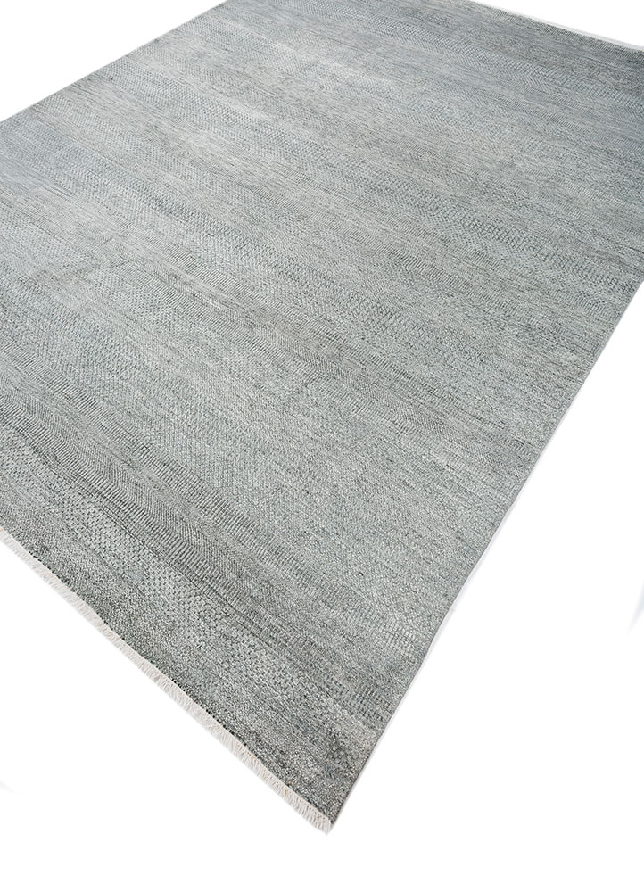 kairos blue wool and viscose hand knotted Rug - FloorShot