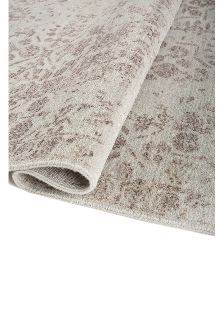 aurora grey and black wool and viscose hand knotted Rug - FloorShot
