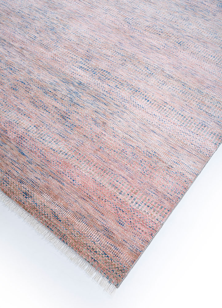 kairos pink and purple wool and viscose hand knotted Rug - FloorShot