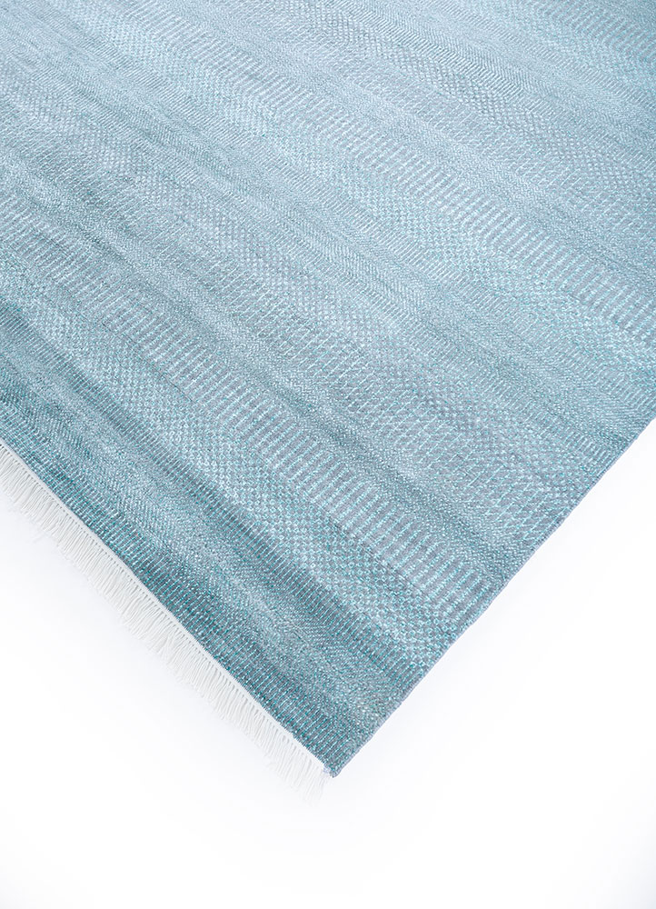 kairos blue wool and viscose hand knotted Rug - FloorShot