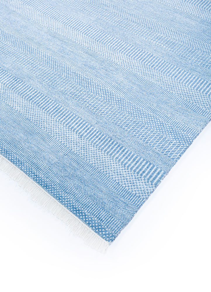 kairos blue wool and viscose hand knotted Rug - FloorShot