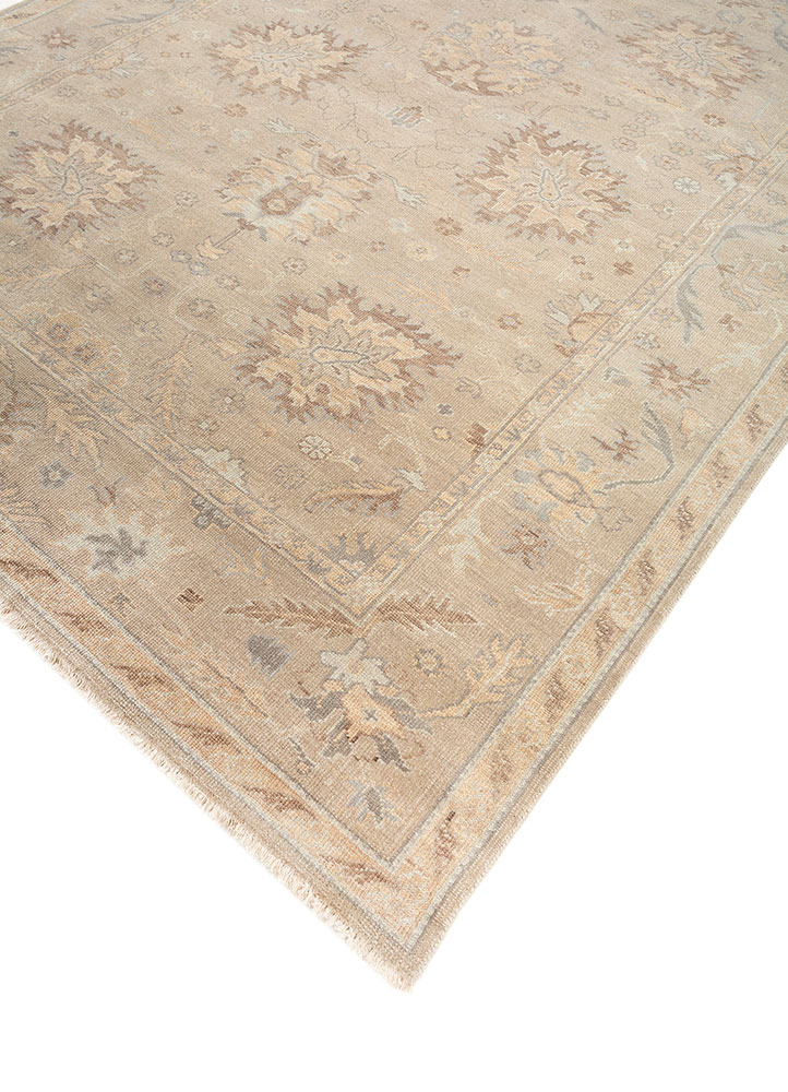 cyanna green wool and viscose hand knotted Rug - FloorShot