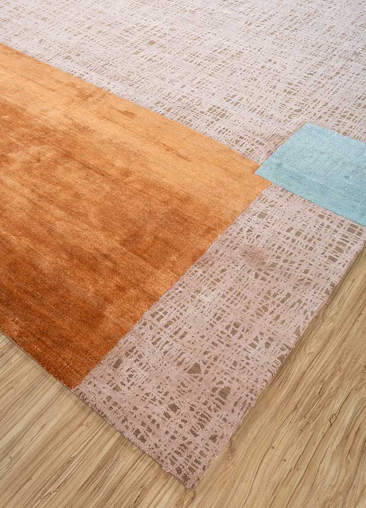 aakar by kavi beige and brown wool and silk hand knotted Rug - FloorShot