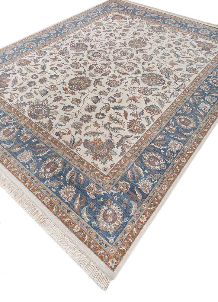 aurora ivory wool hand knotted Rug - FloorShot