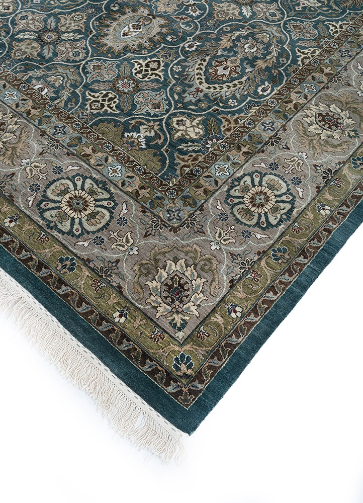 gulnar grey and black wool hand knotted Rug - FloorShot