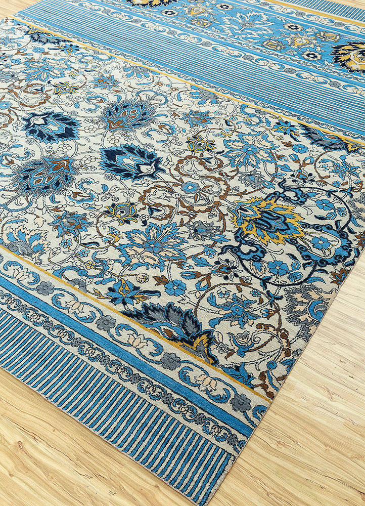 far east ivory wool hand knotted Rug - FloorShot