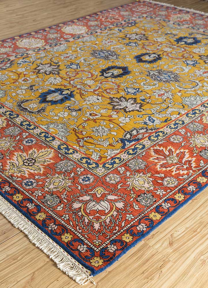 aurora gold wool hand knotted Rug - FloorShot