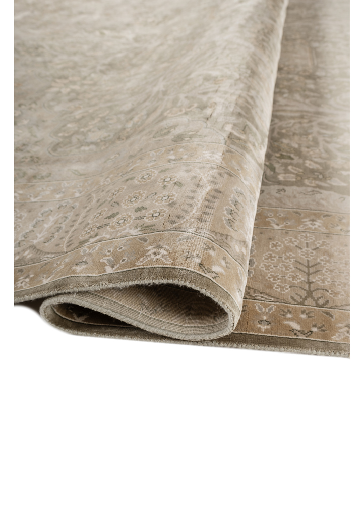 gulmarg green silk hand knotted Rug - FloorShot