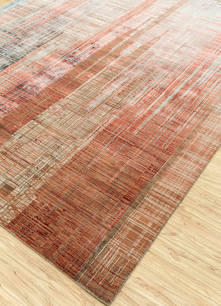 unstring by kavi ivory wool and bamboo silk hand knotted Rug - FloorShot