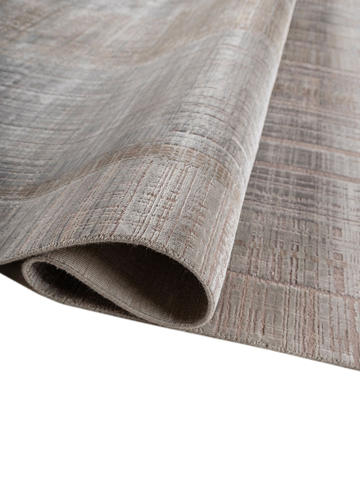 unstring by kavi grey and black wool and bamboo silk hand knotted Rug - FloorShot