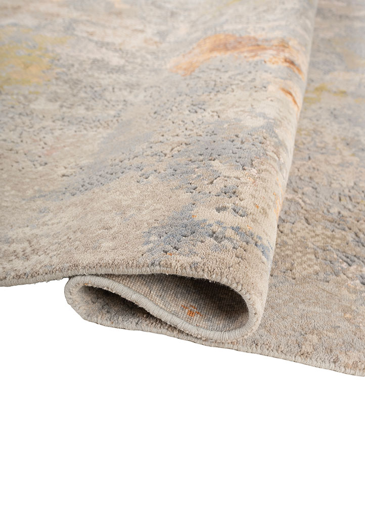 aprezo blue wool and bamboo silk hand knotted Rug - FloorShot