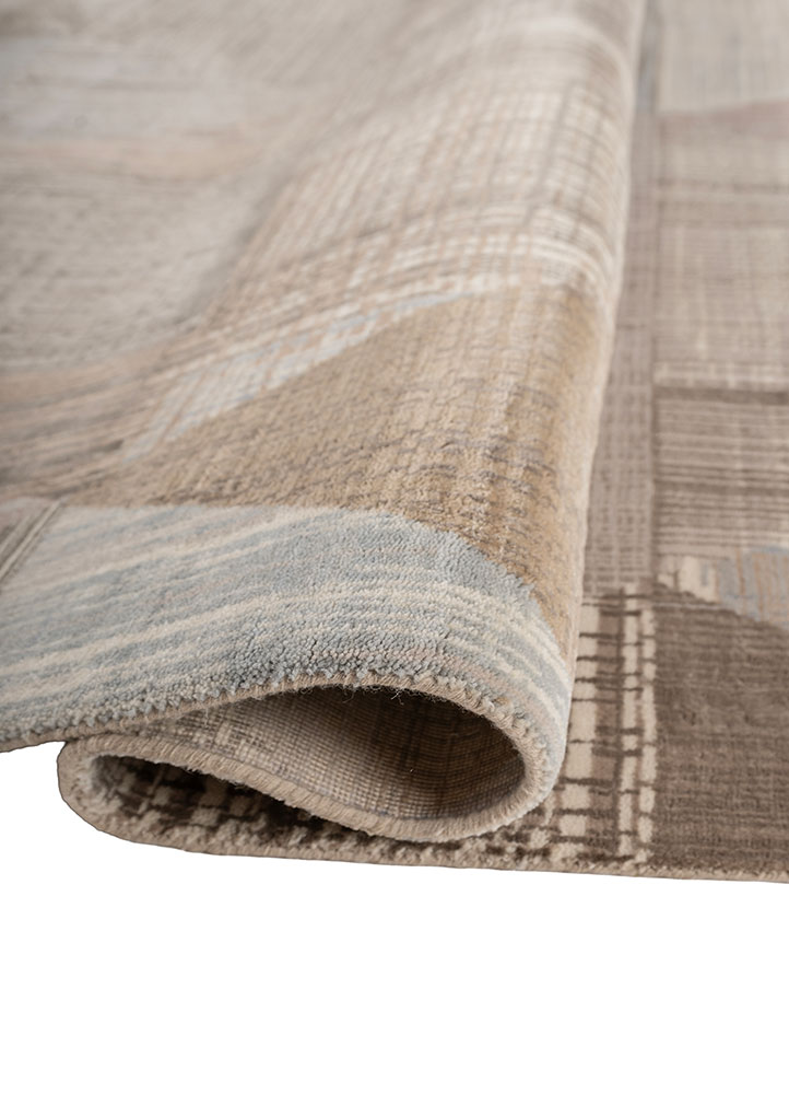 unstring by kavi ivory wool and bamboo silk hand knotted Rug - FloorShot