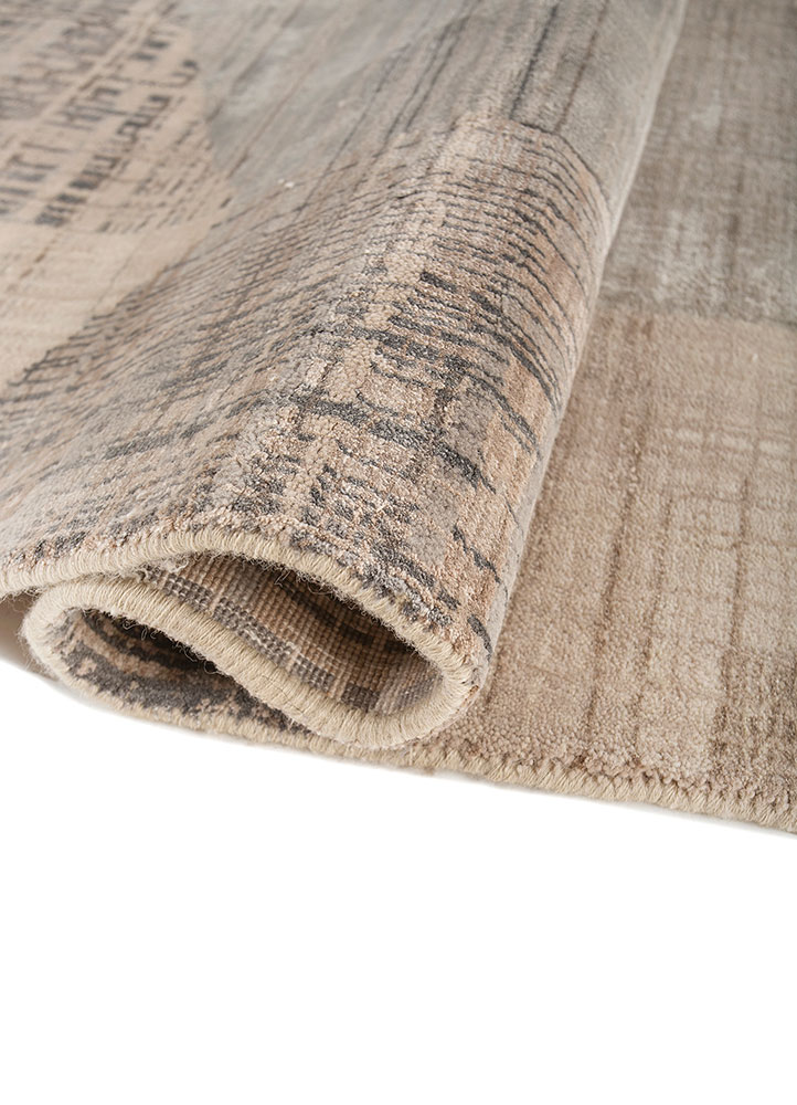 unstring by kavi red and orange wool and bamboo silk hand knotted Rug - FloorShot