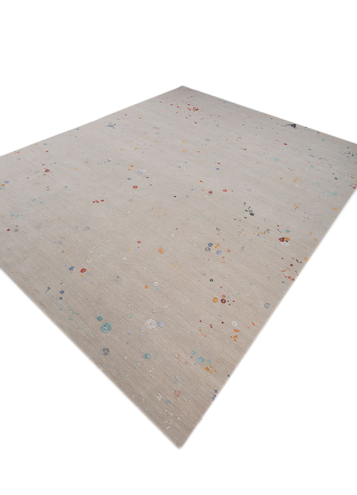 hidden by kavi ivory wool and bamboo silk hand knotted Rug - FloorShot