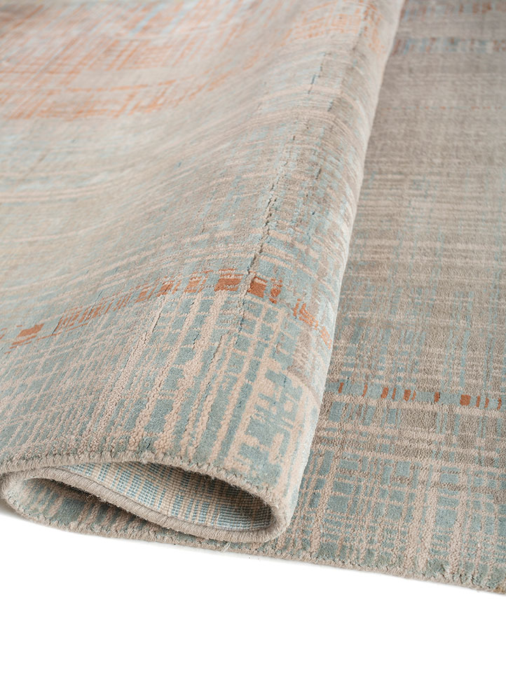 unstring by kavi grey and black wool and bamboo silk hand knotted Rug - FloorShot