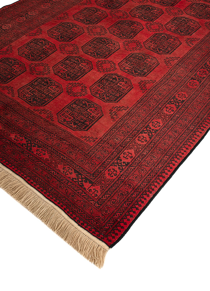 kiaan red and orange wool hand knotted Rug - FloorShot
