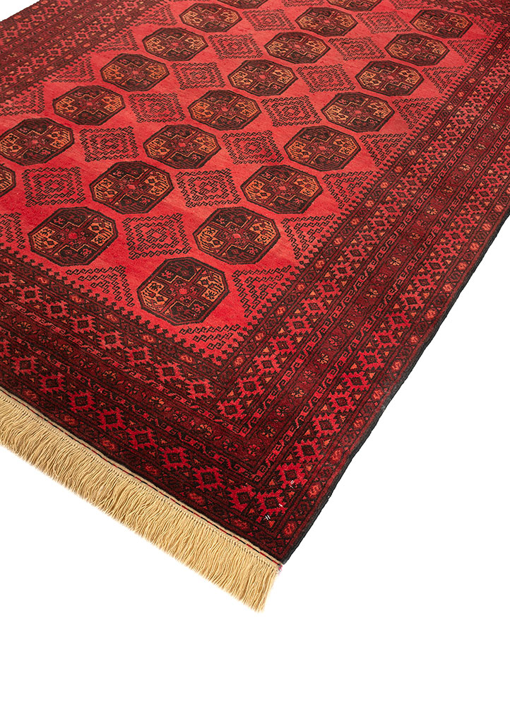 kiaan red and orange wool hand knotted Rug - FloorShot