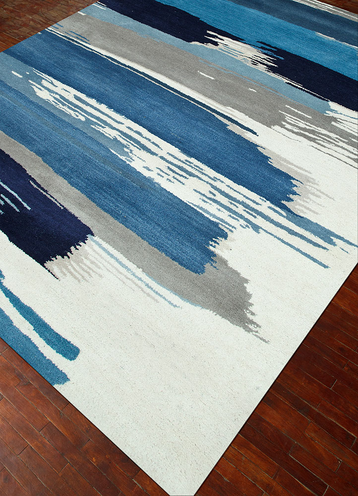 caliedo blue wool hand tufted Rug - FloorShot