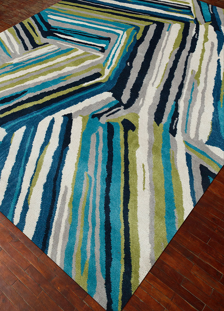 genesis green wool hand tufted Rug - FloorShot