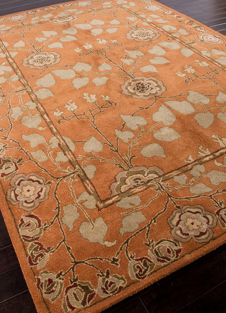 mythos red and orange wool hand tufted Rug - FloorShot