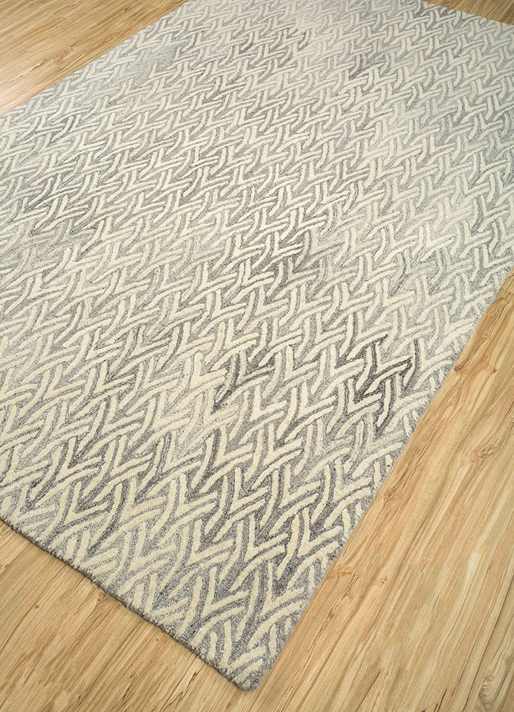 pathways beige and brown wool hand tufted Rug - FloorShot