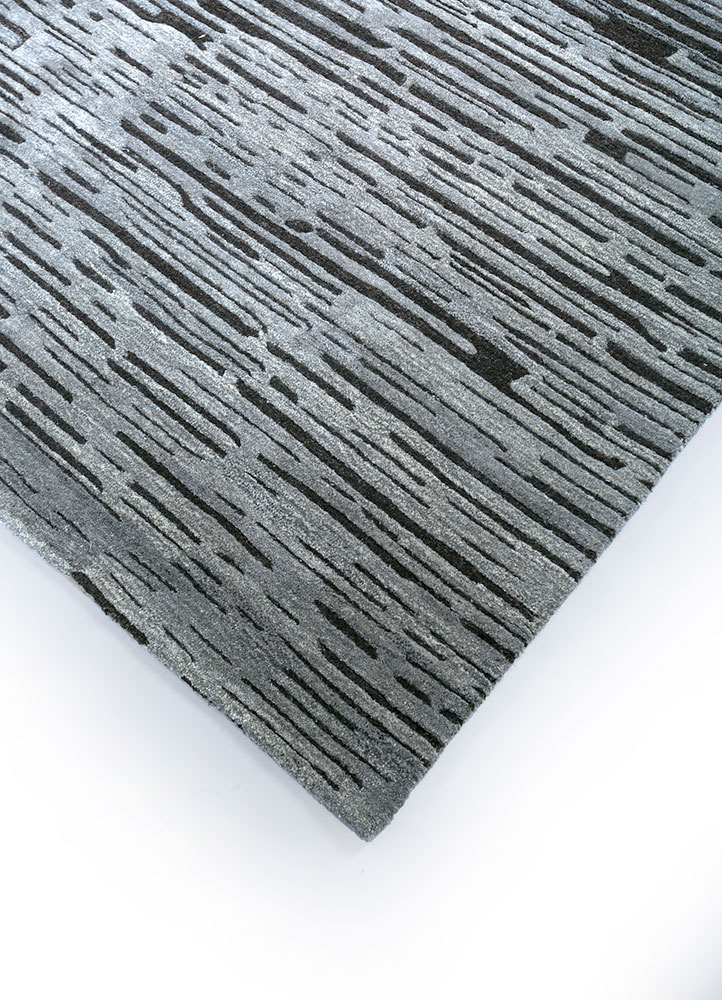 genesis grey and black wool hand tufted Rug - FloorShot